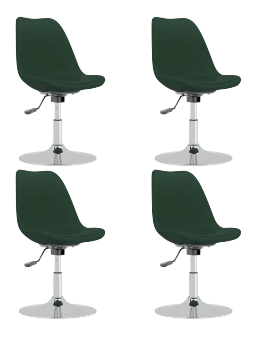 Vidaxl - vidaXL Cadeiras de jantar giratórias 4 pcs tecido verde-escuro