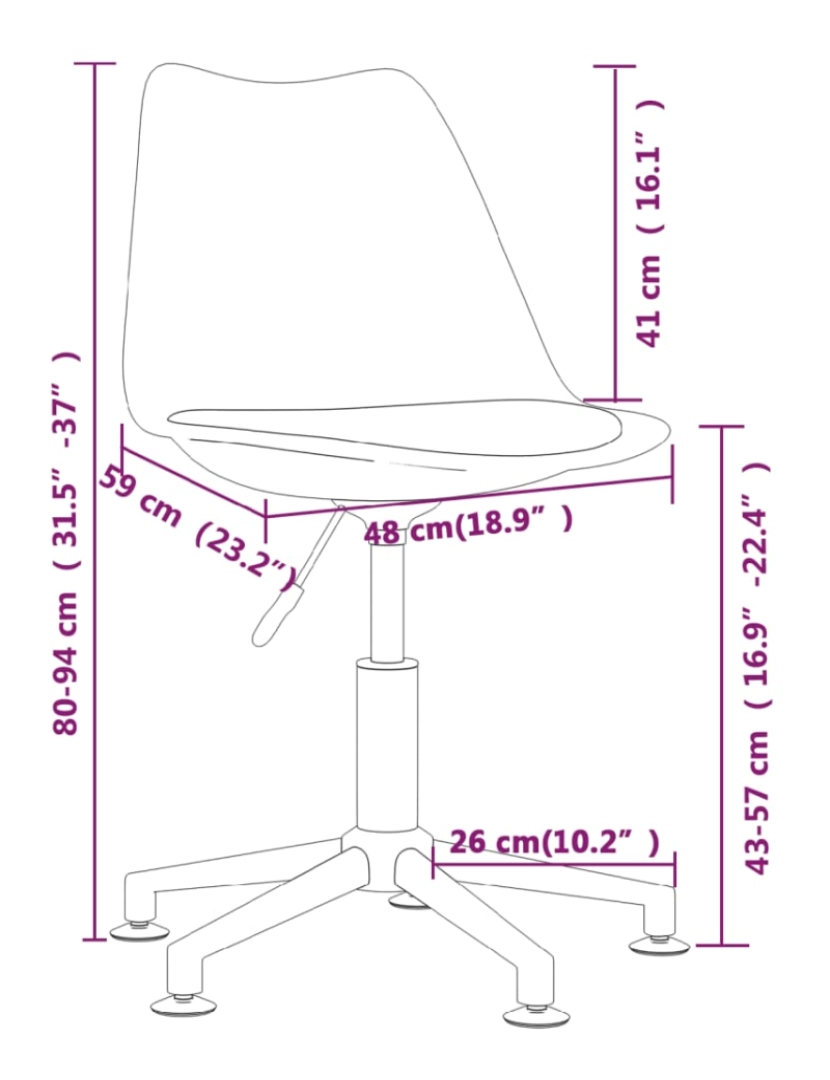 imagem de vidaXL Cadeiras de jantar giratórias 2 pcs tecido castanho11