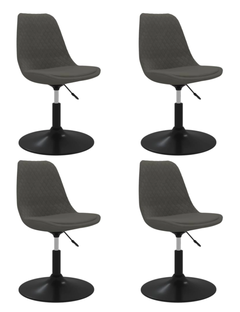 Vidaxl - vidaXL Cadeiras de jantar giratórias 4 pcs veludo cinzento-escuro