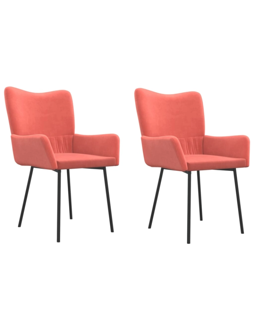 imagem de vidaXL Cadeiras de jantar 2 pcs veludo rosa1