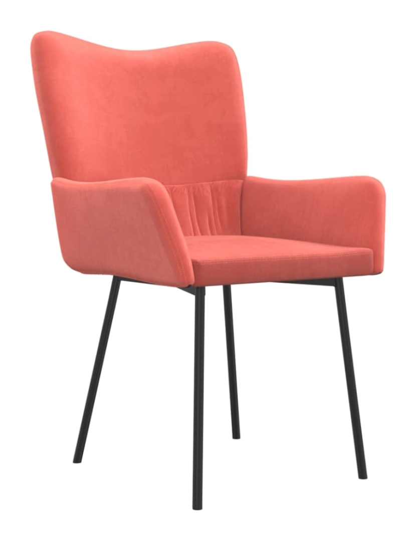 imagem de vidaXL Cadeiras de jantar 2 pcs veludo rosa5