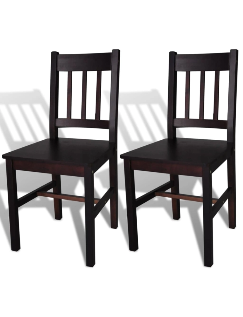 Vidaxl - vidaXL Cadeiras de jantar 2 pcs madeira de pinho castanho-escuro