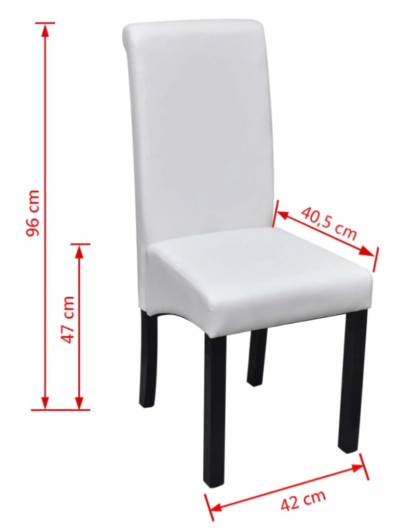 imagem de vidaXL Cadeiras de jantar 4 pcs couro artificial branco7