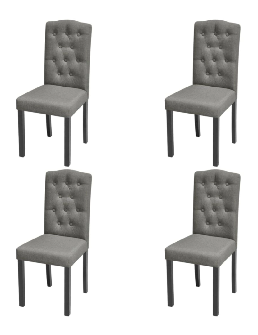 imagem de vidaXL Cadeiras de jantar 4 pcs tecido cinzento1