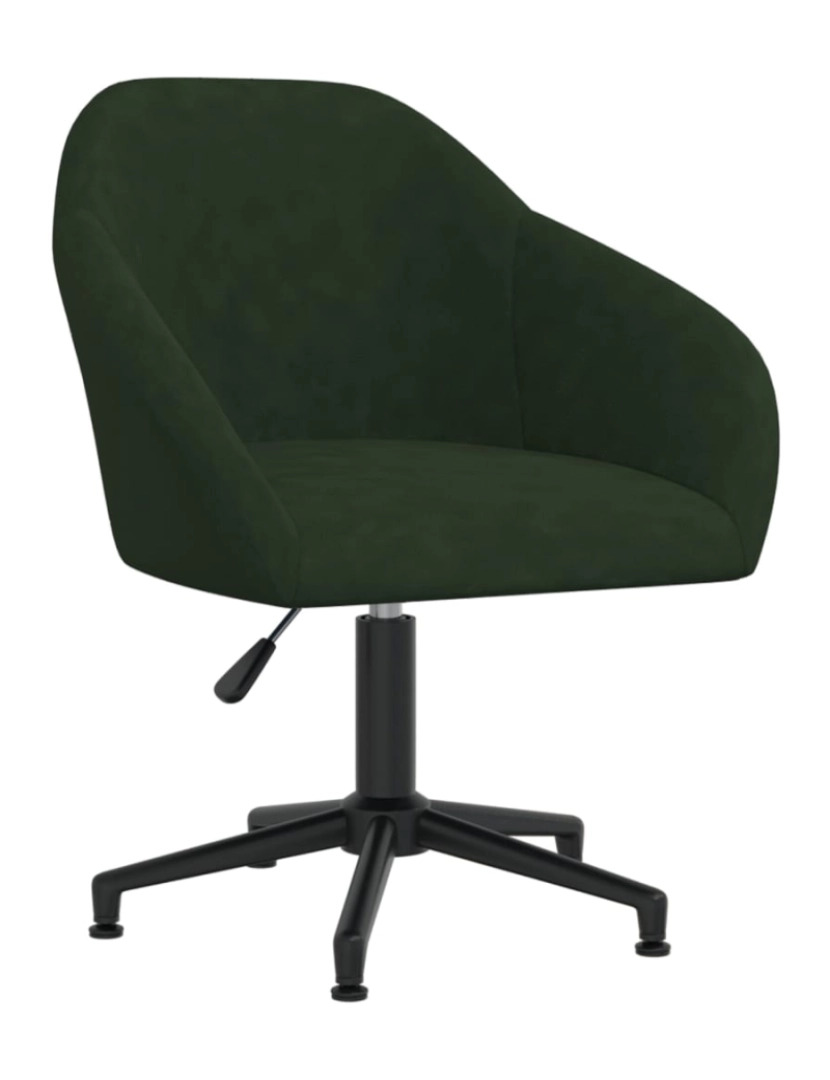 imagem de vidaXL Cadeiras de jantar giratorias 2 pcs veludo verde-escuro3