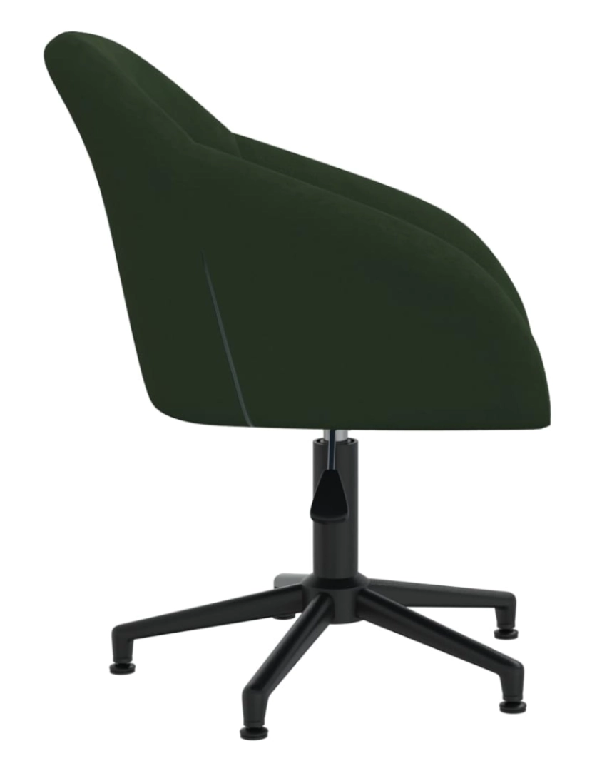 imagem de vidaXL Cadeiras de jantar giratorias 2 pcs veludo verde-escuro5