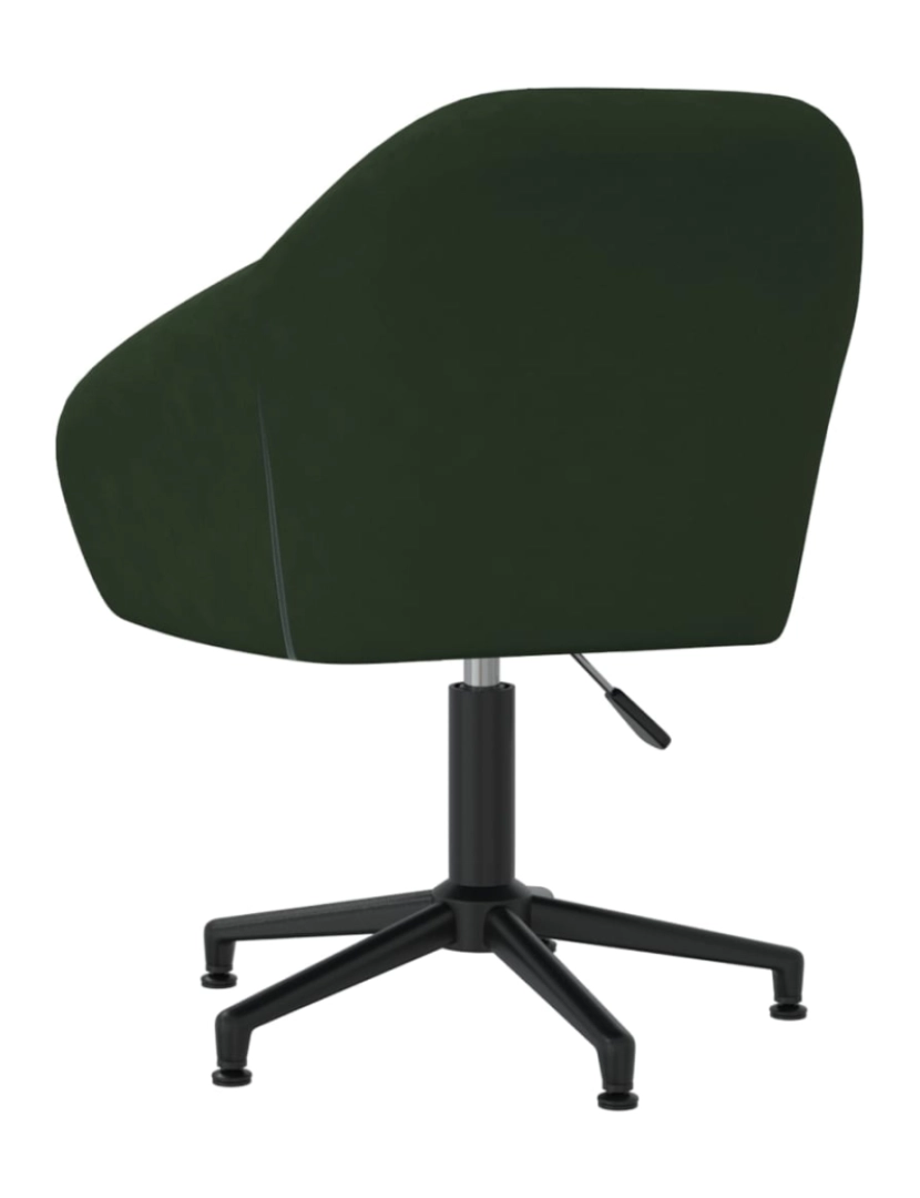 imagem de vidaXL Cadeiras de jantar giratorias 2 pcs veludo verde-escuro6