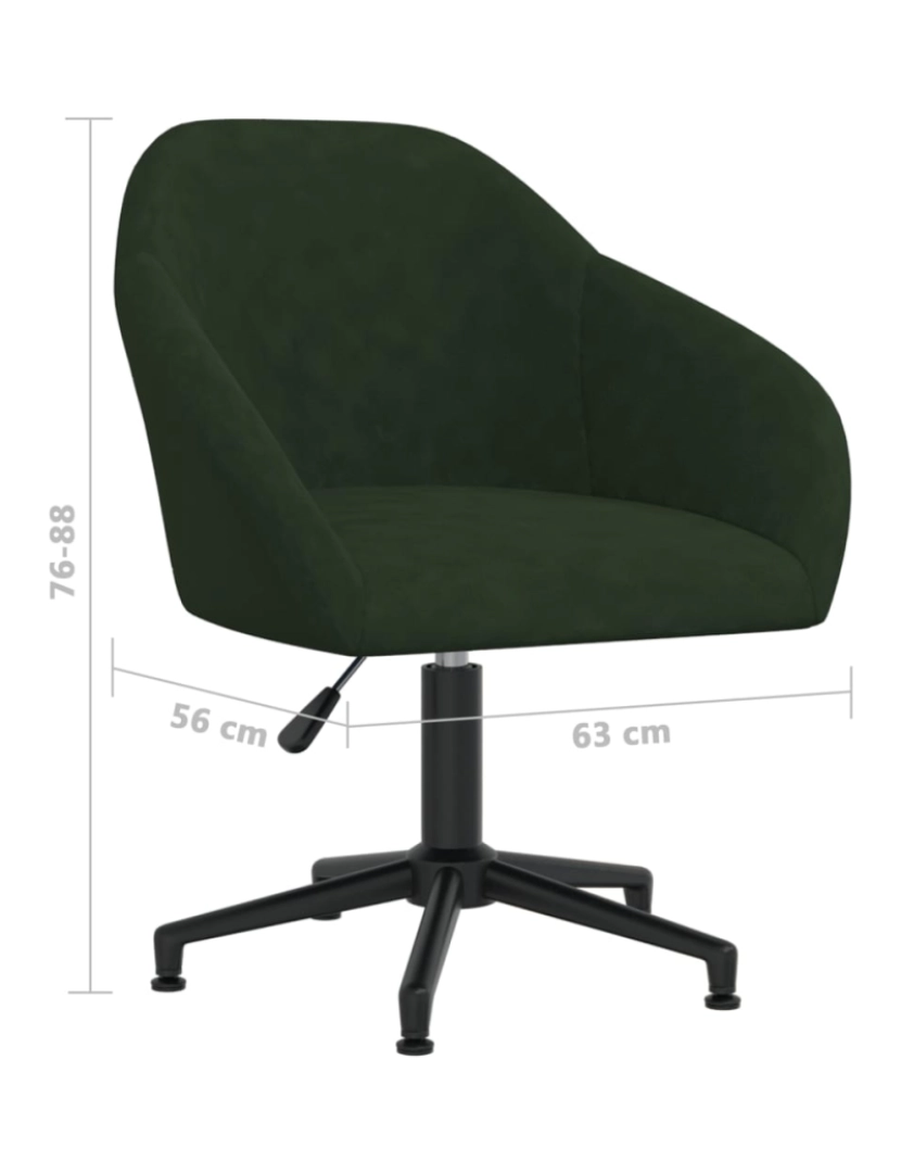 imagem de vidaXL Cadeiras de jantar giratorias 2 pcs veludo verde-escuro9