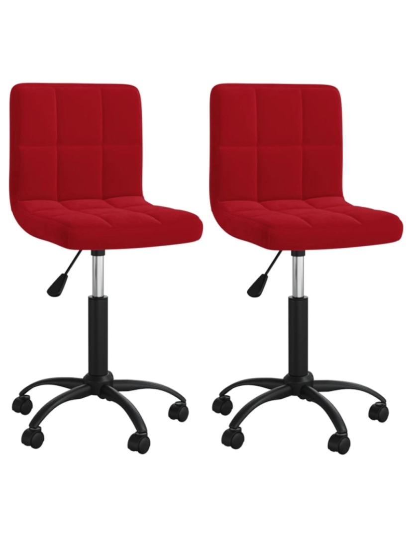 Vidaxl - vidaXL Cadeiras de jantar giratórias 2 pcs veludo vermelho tinto