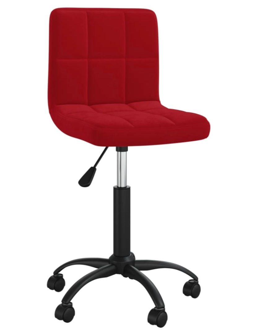 imagem de vidaXL Cadeiras de jantar giratórias 2 pcs veludo vermelho tinto4