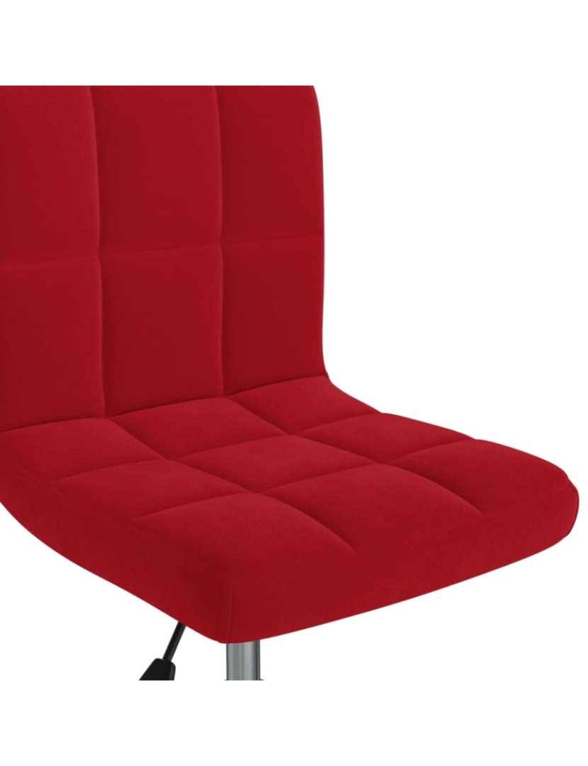 imagem de vidaXL Cadeiras de jantar giratórias 2 pcs veludo vermelho tinto9