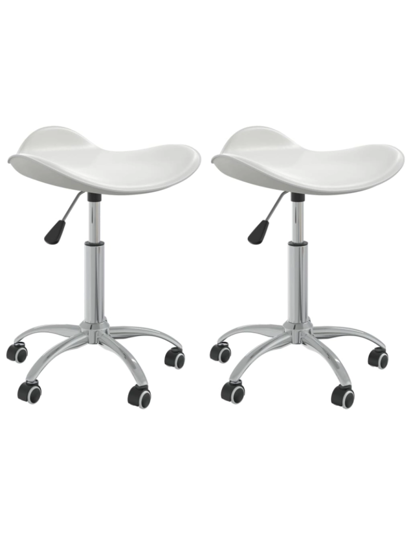 imagem de vidaXL Cadeiras de jantar giratórias 2 pcs couro artificial branco1