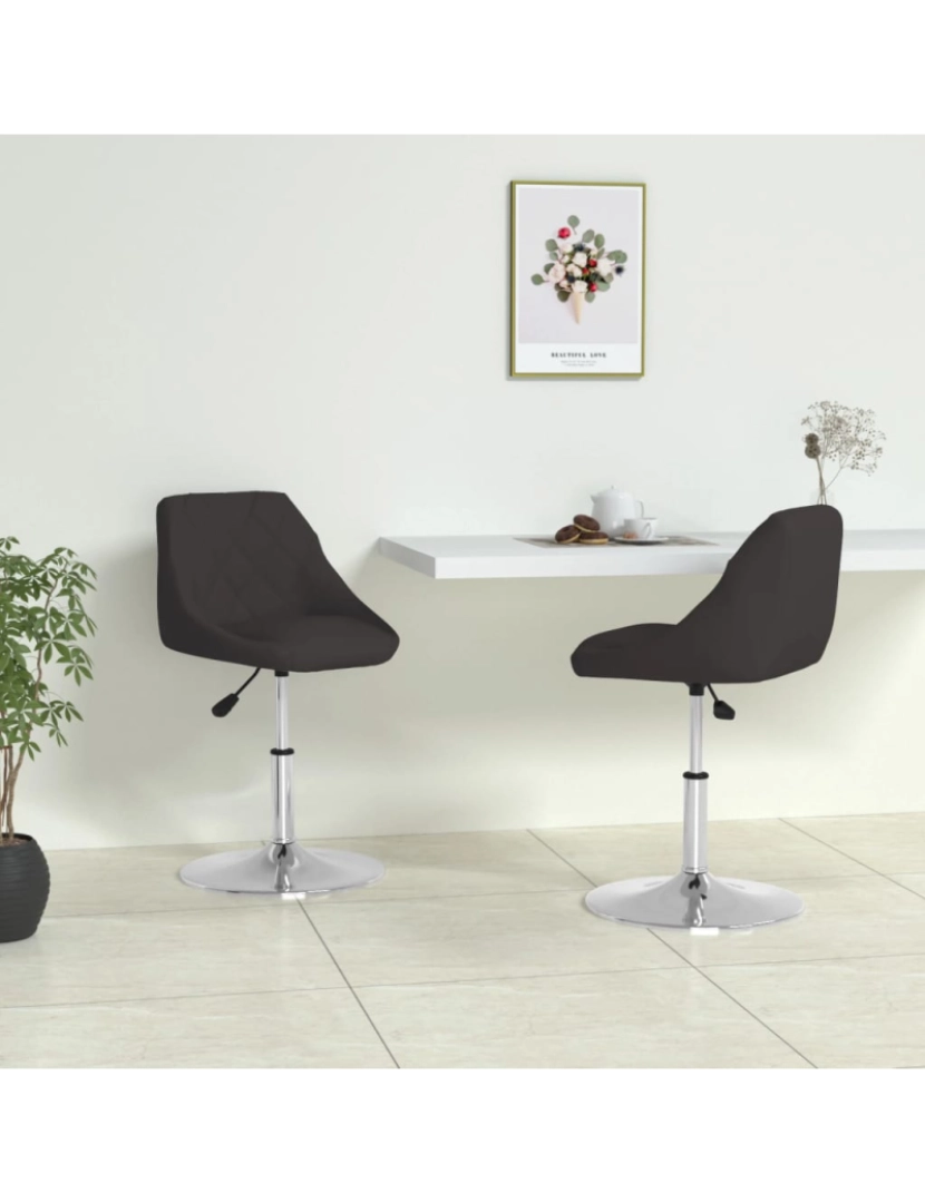 imagem de vidaXL Cadeiras de jantar 2 pcs couro artificial preto2