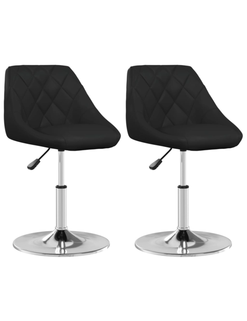 imagem de vidaXL Cadeiras de jantar 2 pcs couro artificial preto3