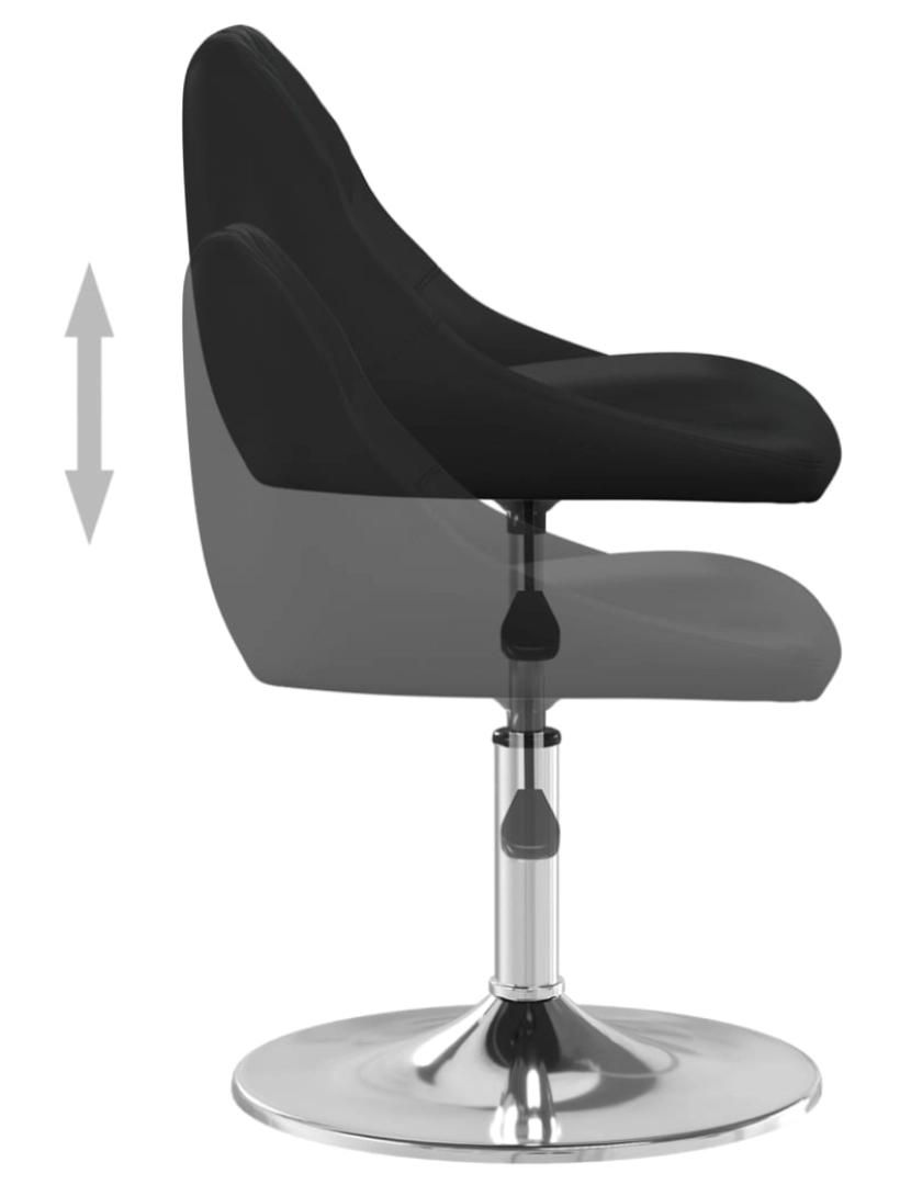 imagem de vidaXL Cadeiras de jantar 2 pcs couro artificial preto7