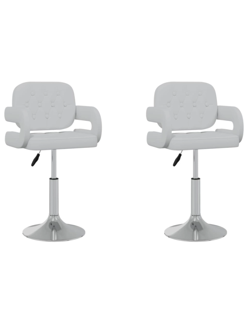 imagem de vidaXL Cadeiras de jantar giratórias 2 pcs couro artificial branco1