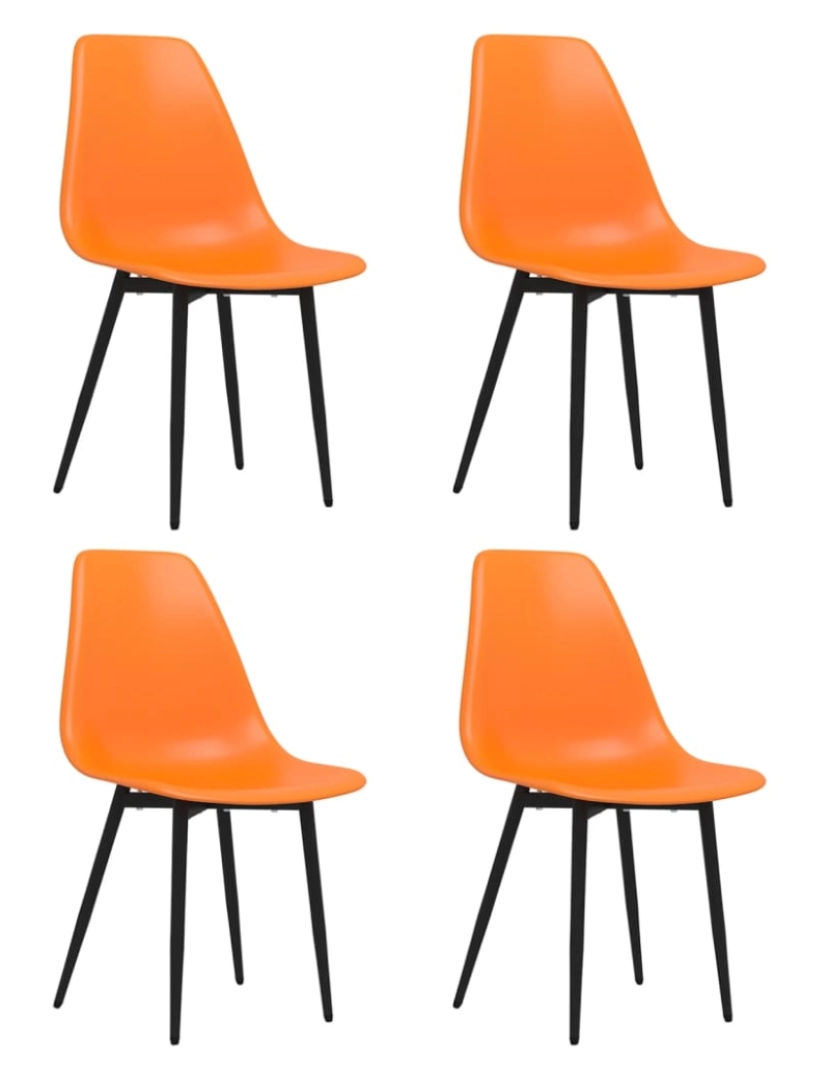 imagem de vidaXL Cadeiras de jantar 4 pcs PP laranja1