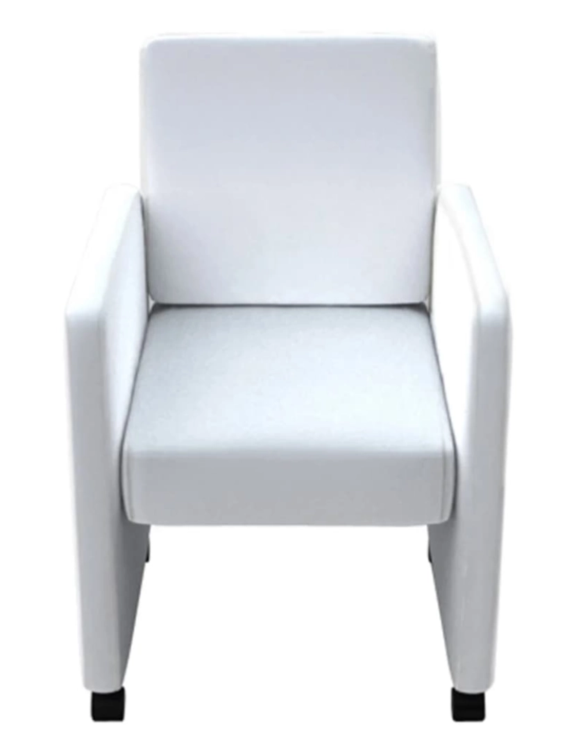 imagem de vidaXL Cadeiras de jantar 4 pcs couro artificial branco3