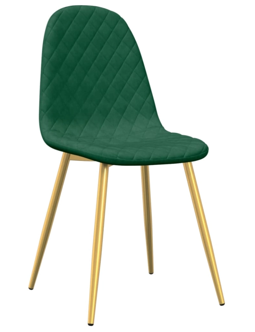 imagem de vidaXL Cadeiras de jantar 2 pcs veludo verde-escuro4