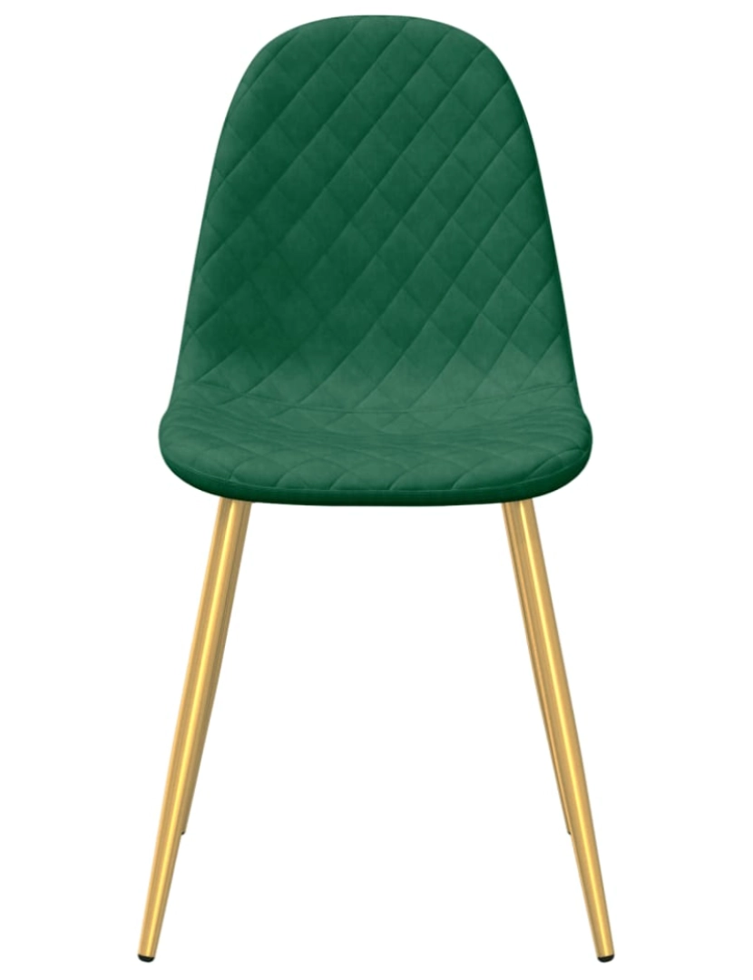 imagem de vidaXL Cadeiras de jantar 2 pcs veludo verde-escuro5