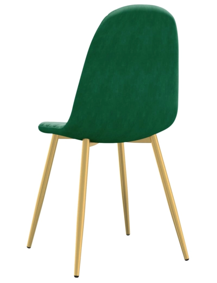 imagem de vidaXL Cadeiras de jantar 2 pcs veludo verde-escuro7