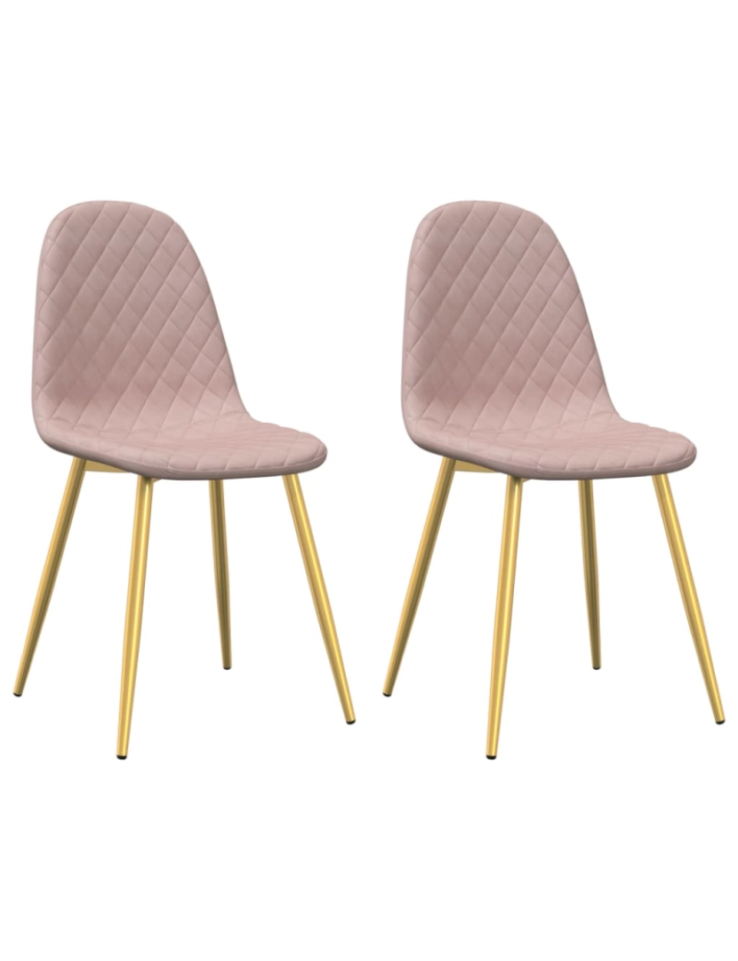 imagem de vidaXL Cadeiras de jantar 2 pcs veludo rosa1