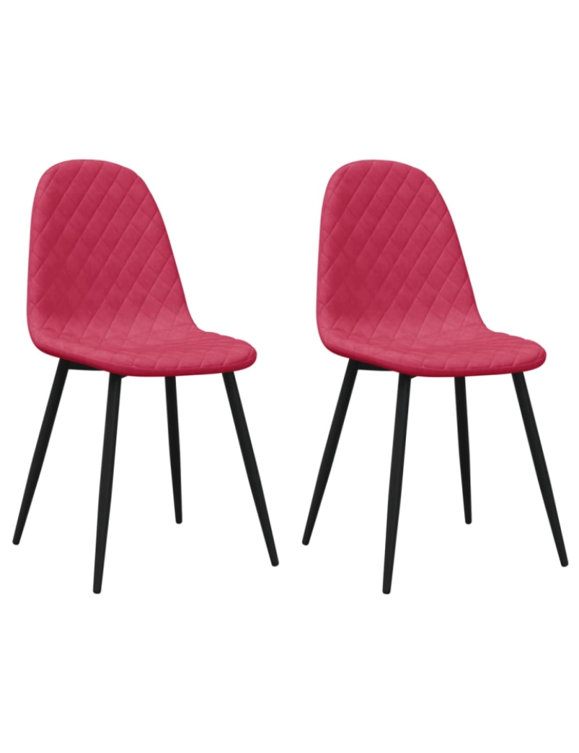 imagem de vidaXL Cadeiras de jantar 2 pcs veludo vermelho tinto1