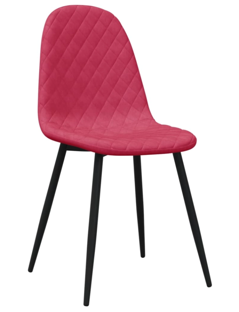 imagem de vidaXL Cadeiras de jantar 2 pcs veludo vermelho tinto4