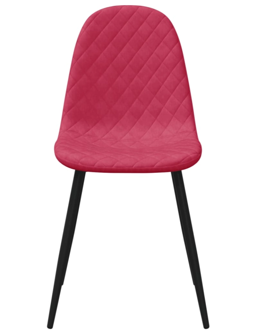 imagem de vidaXL Cadeiras de jantar 2 pcs veludo vermelho tinto5