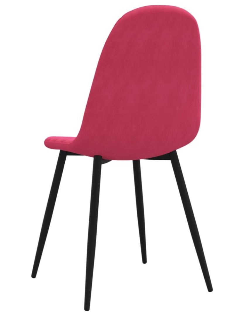 imagem de vidaXL Cadeiras de jantar 2 pcs veludo vermelho tinto7