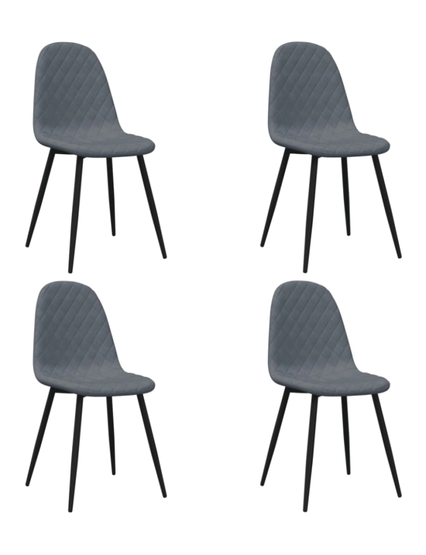 imagem de vidaXL Cadeiras de jantar 4 pcs veludo cinzento-escuro1