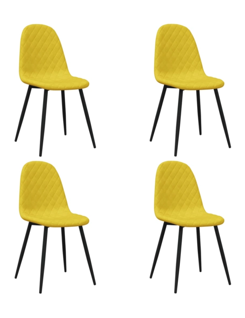 imagem de vidaXL Cadeiras de jantar 4 pcs veludo amarelo mostarda1