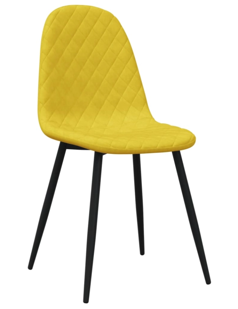 imagem de vidaXL Cadeiras de jantar 4 pcs veludo amarelo mostarda4