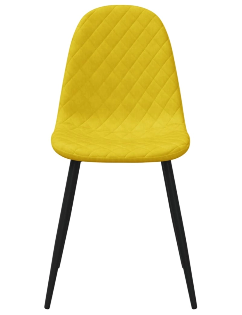 imagem de vidaXL Cadeiras de jantar 4 pcs veludo amarelo mostarda5