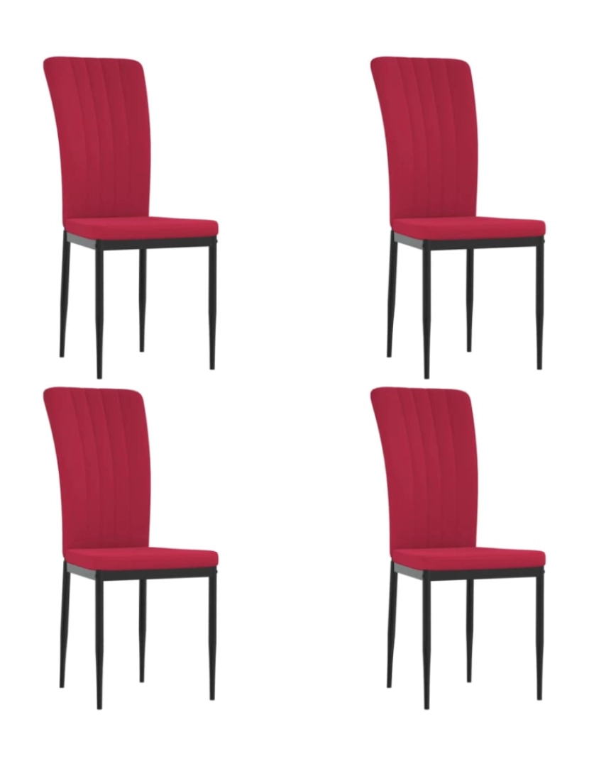 imagem de vidaXL Cadeiras de jantar 4 pcs veludo vermelho tinto1