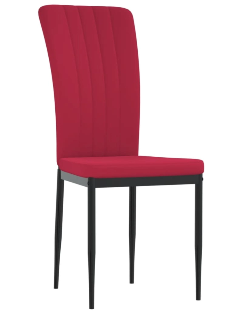imagem de vidaXL Cadeiras de jantar 4 pcs veludo vermelho tinto4