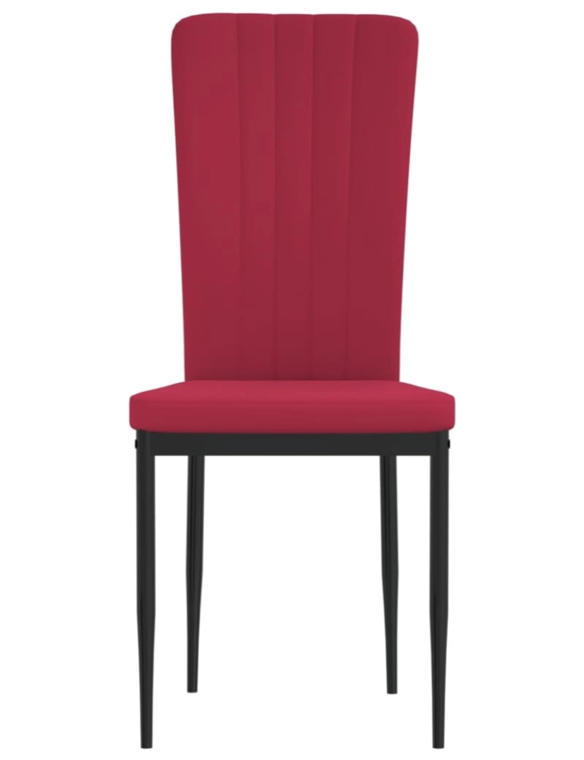 imagem de vidaXL Cadeiras de jantar 4 pcs veludo vermelho tinto5