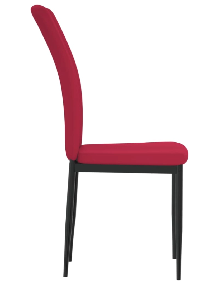 imagem de vidaXL Cadeiras de jantar 4 pcs veludo vermelho tinto6