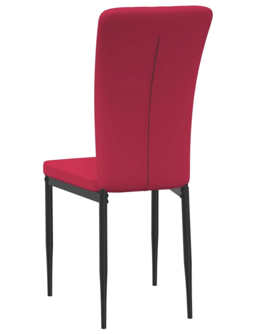 imagem de vidaXL Cadeiras de jantar 4 pcs veludo vermelho tinto7