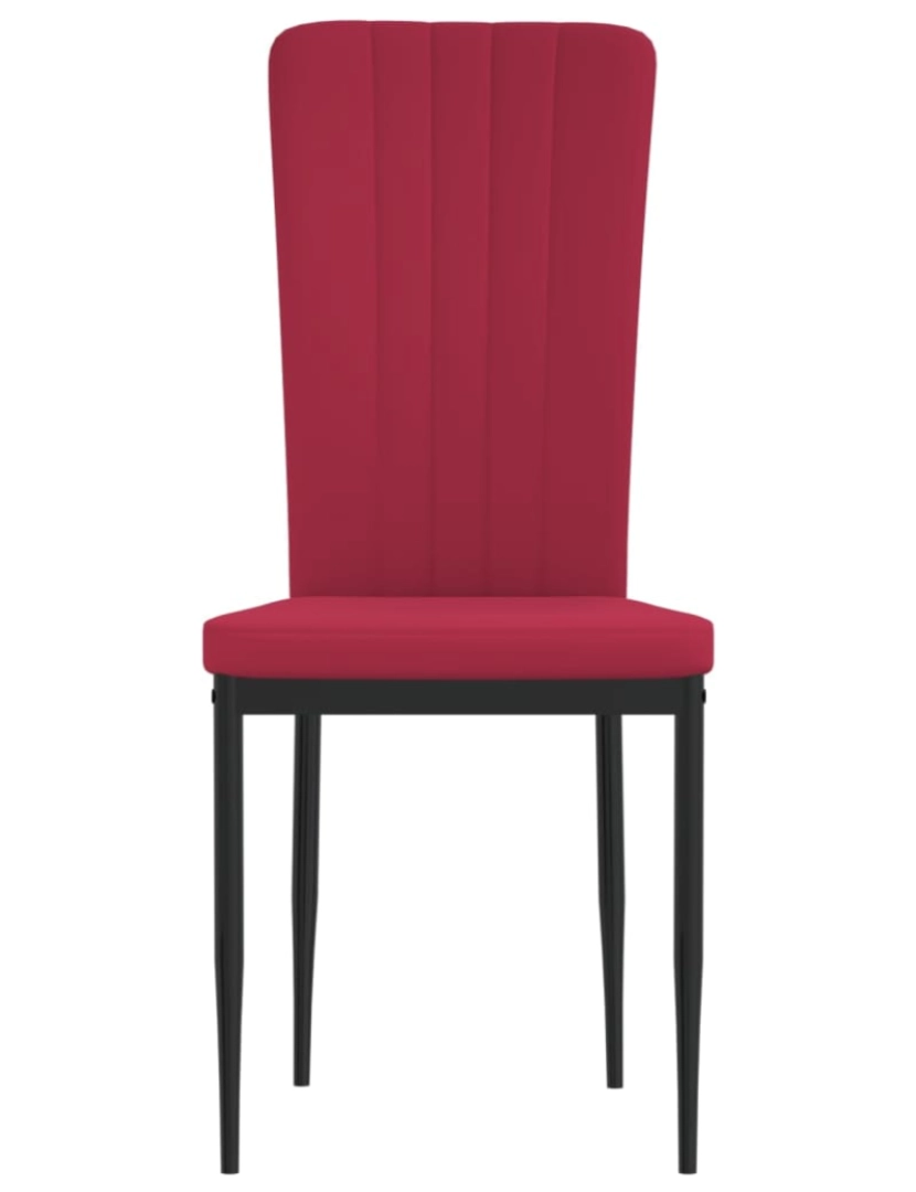 imagem de vidaXL Cadeiras de jantar 2 pcs veludo vermelho tinto5