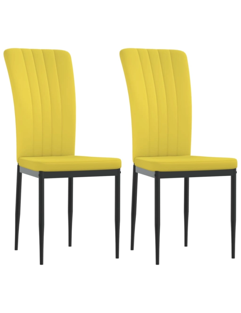 imagem de vidaXL Cadeiras de jantar 2 pcs veludo amarelo mostarda1