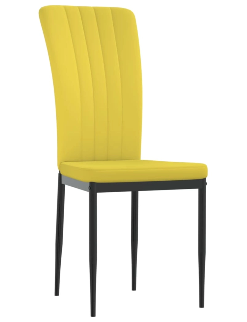 imagem de vidaXL Cadeiras de jantar 2 pcs veludo amarelo mostarda4