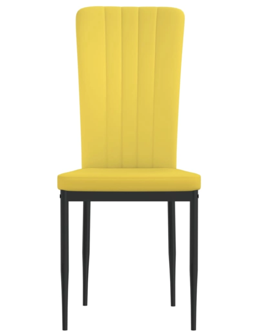 imagem de vidaXL Cadeiras de jantar 2 pcs veludo amarelo mostarda5