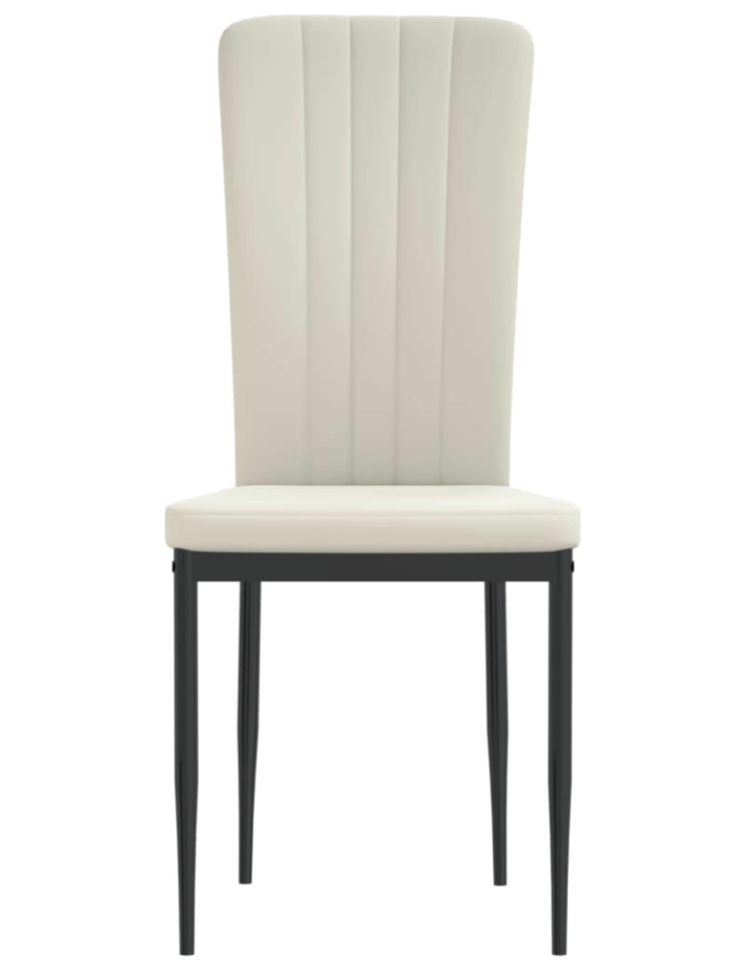 imagem de vidaXL Cadeiras de jantar 2 pcs veludo cor creme5