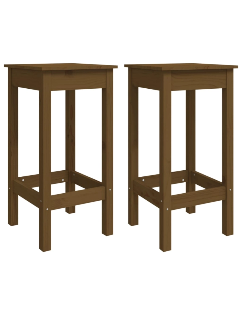 Vidaxl - vidaXL Cadeiras de bar 2 pcs 40x40x78 cm pinho maciço castanho mel