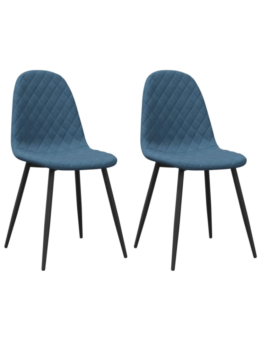 imagem de vidaXL Cadeiras de jantar 2 pcs veludo azul1