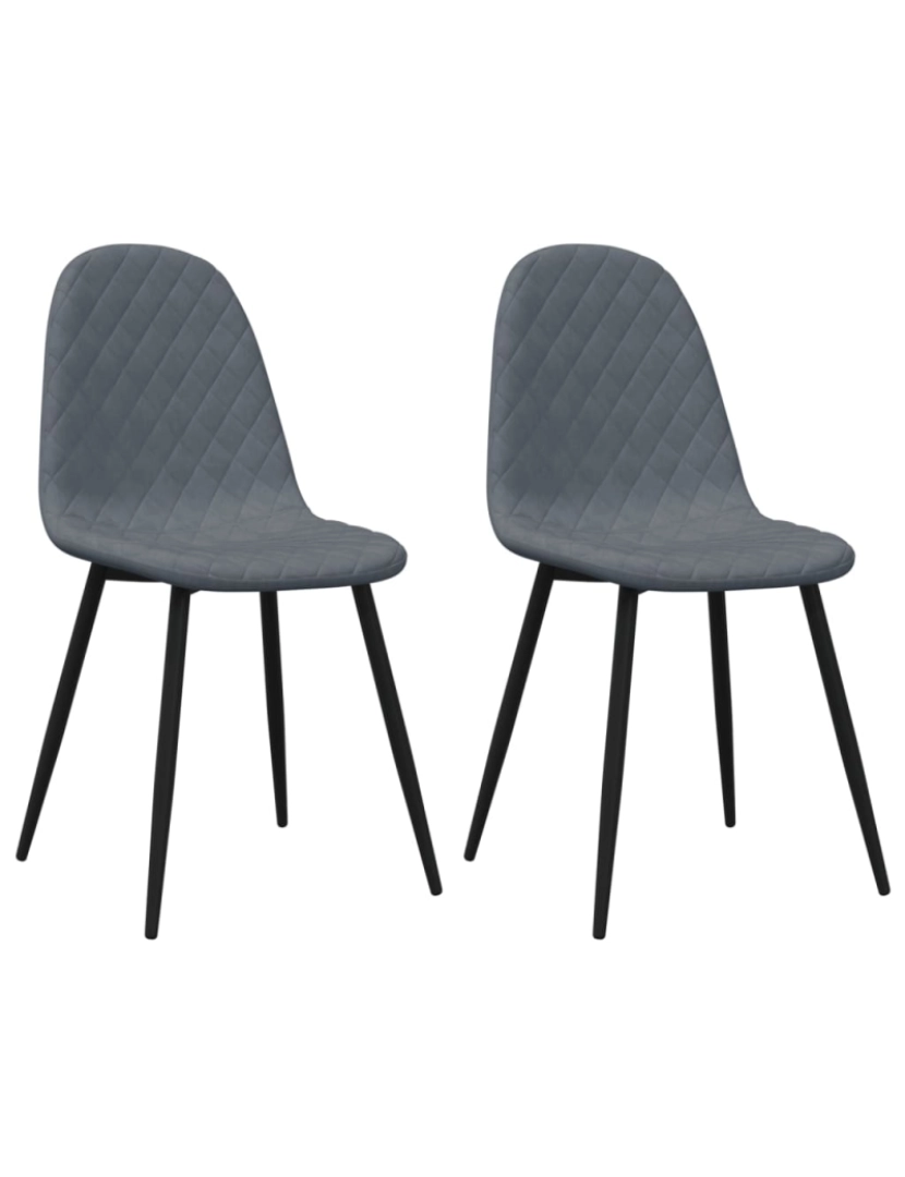 Vidaxl - vidaXL Cadeiras de jantar 2 pcs veludo cinzento-escuro