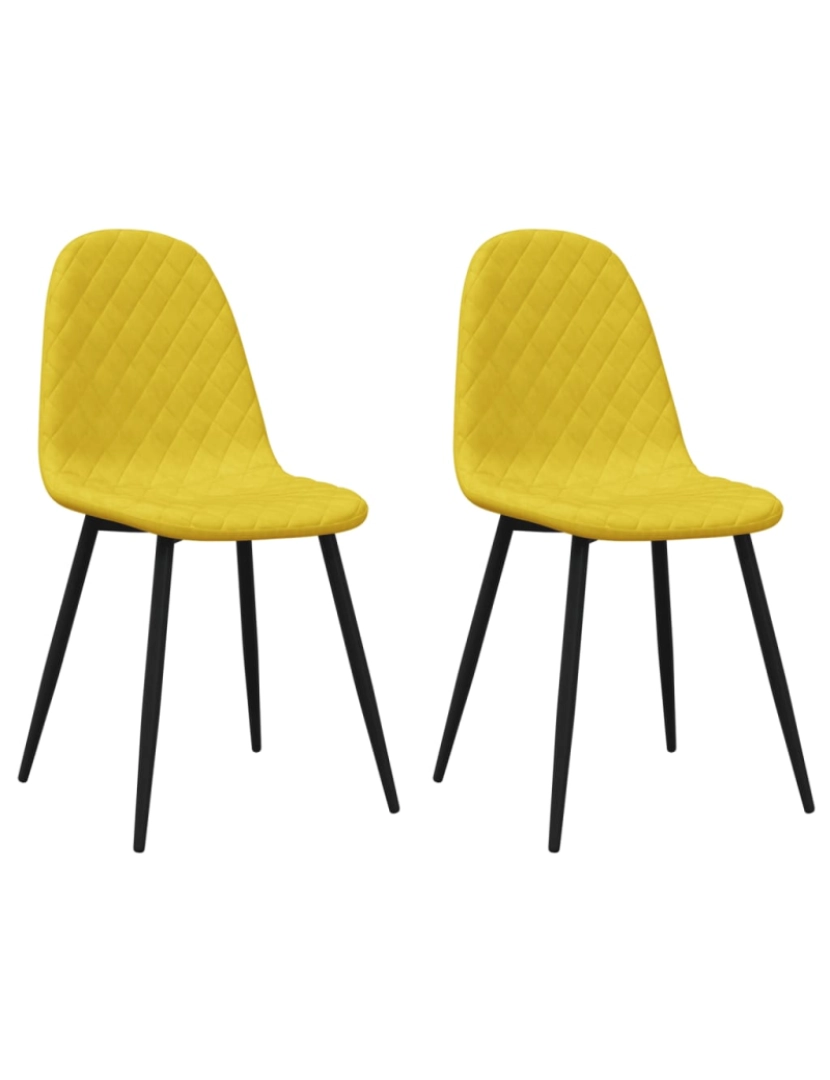 Vidaxl - vidaXL Cadeiras de jantar 2 pcs veludo amarelo mostarda