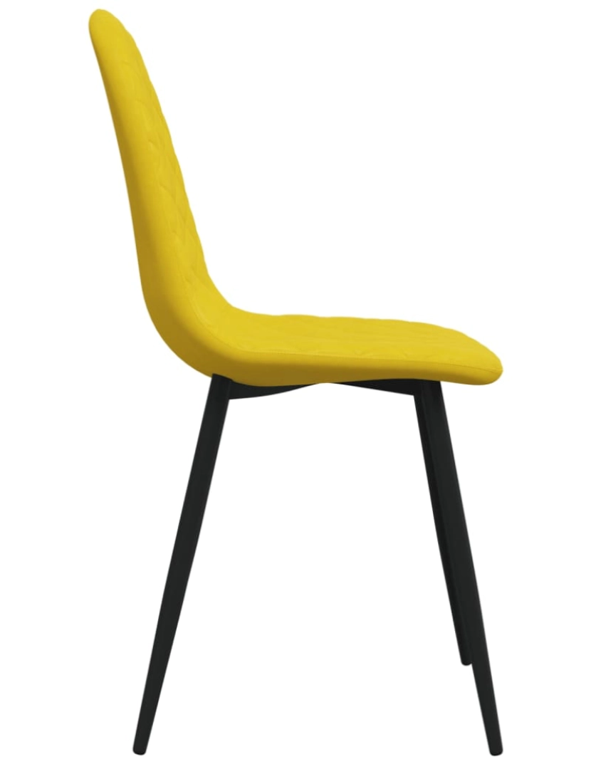 imagem de vidaXL Cadeiras de jantar 2 pcs veludo amarelo mostarda6