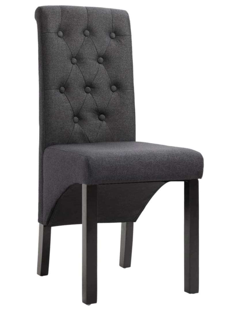 imagem de vidaXL Cadeiras de jantar 4 pcs tecido cinzento-escuro3